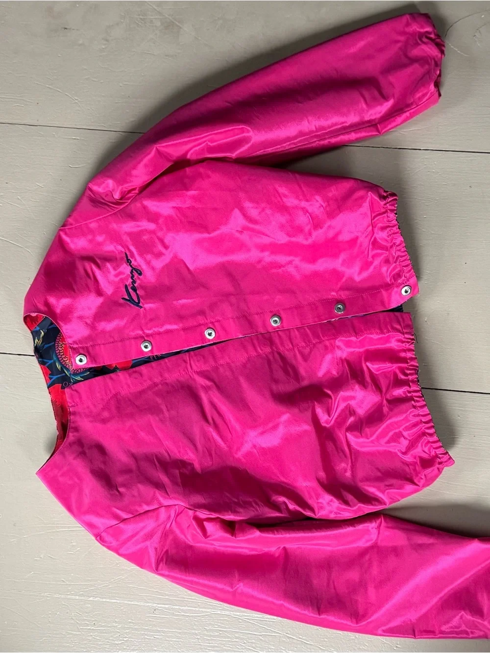 Kenzo Kids Dragon Floral Reversible Satin Bomber Jacket & Matching Velvet Pants
